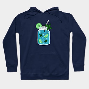 Blue Curacao Mojito Doodle Drawing Hoodie